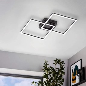 Plafoniera LED design Palmaves 1, nero41.5 cm, luce con 3 temperature di colore, 300 lumen EGLO