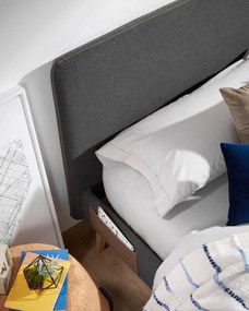 Kave Home - Fodera per letto Dyla nero per materasso da 160 x 200 cm