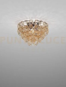 Giogali lampadadario a soffitto 50 cristallo ambra e cromo lucido 4...