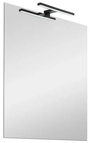 Specchio bagno 50x70 cm reversibile con LED naturale nero opaco