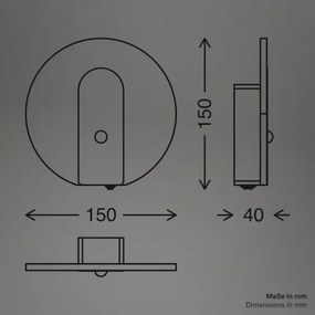 Briloner 3889012 - Applique ricaricabile a LED con sensore TARO LED/2,5W/5V 1800 mAh, finitura opaca