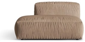 Parte divano componibile marrone chiaro (con penisola a sinistra) con rivestimento in velluto Martina – Micadoni