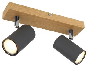 Globo 57911-2G - Faretto ROBBY 2xGU10/35W/230V grigio/marrone