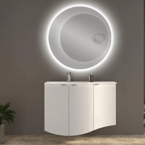 Mobile bagno sospeso con lavabo L 104 x H 70 x P 51 cm bianco opaco per vasca a destra Onda