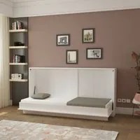 Letto singolo a scomparsa Life bianco 215x38x108H