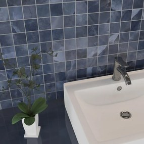 Piastrella Mosaico in gres porcellanato Venus Blue Quadrati blu lucido L 6.5 x L 33cm x Sp. 9 mm, 7 pezzi