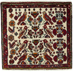 Shiraz Tappeto 60 x 60 Rosso (Iran) Annodato A Mano