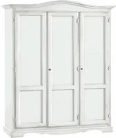 Armadio 3 ante in legno bianco shabby gendarme 158x56x197h