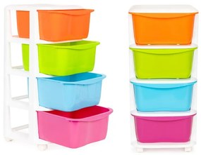 Organizzatore in plastica con 4 cassetti estraibili