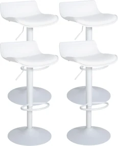 Set 4 Sgabelli Da Bar Aveiro İn Ecopelle: Stile E Comfort Per İl Tuo Ambiente / Weiß