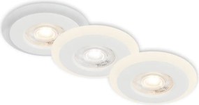 Briloner 7039036 - Set da 3 faretti da incasso per bagno, 3xLED/5W/230V, IP44, bianco