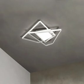 Plafoniera Led GALAXY 65x60 cm in metallo Argento e diffusore in acrilico