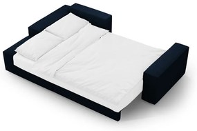 Divano letto angolare blu scuro in tessuto bouclé (angolo sinistro) Jodie - Micadoni Home