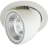 Incasso LED DELTA in alluminio bianco satinato e riflettore argento con testa estraibile ed orientabile 30W 3000K (luce calda)