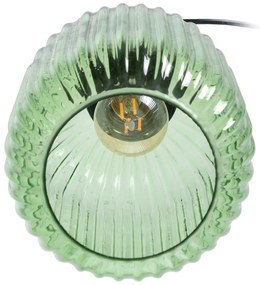 Lampadario Cristallo Metallo Verde 14 x 14 x 32 cm