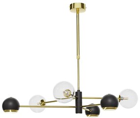 Jupiter 1967 - Lampadario a stelo MOKA 3xGU10/10W/230V + 3xG9/10W/230V oro/nero/trasparente