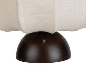 Lampada da tavolo Japandi bronzo scuro con paralume beige - Nori