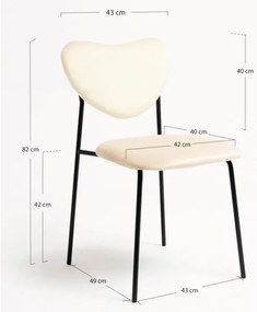 Pack 4 Sedie Cora Black Velluto - Beige