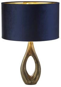 Lampada Da Scrivania Contemporanea Bucklow Ottone Tessuto Blu 1 Luce E27