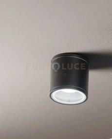 Plafoniera per esterni jubo 1 luce attacco gu10 nero d.9cm