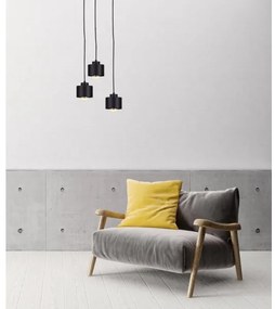 Lampadario a sospensione con filo SIMPLY BLACK 3xE27/60W/230V diametro 32 cm