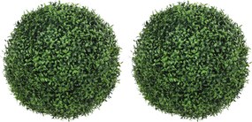 Topiarie Sfere di Pianta Artificiale di Bosso Ø42 cm con 682 Foglie Resistente UV Verde...