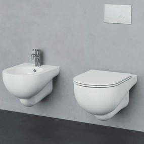 Coppia Di Sanitari Sospesi Azzurra Ceramica "Mini Nuvola" Bianco Lucido