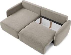 Divano angolare beige allungabile/con contenitore (con penisola a sinistra) Kalena – Makamii