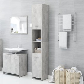 Mobile Da Bagno Grigio Cemento 30x30x183,5 Cm Legno Tecnico /