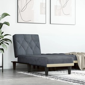 Chaise Longue İn Velluto Grigio Scuro /