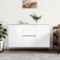 Credenza Bianco Lucido 104x35x70 cm in Legno Multistrato 827206