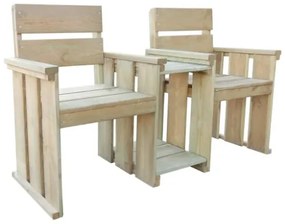 Panchina da Giardino a 2 Posti 150 cm Legno di Pino Impregnato