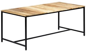 Tavolo da pranzo 180x90x75 cm in legno massello di mango grezzo
