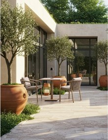 Tavolino da giardino in acciaio 73x73 cm Kalimera – Bizzotto