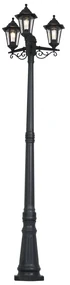 Lampione da esterno classico nero 217cm IP44 - New Haven Hammered