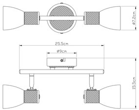Globo 54352-2 - Faretto GYLFI 2xE14/40W/230V