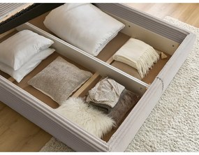 Letto matrimoniale beige imbottito con spazio contenitivo con griglia inclusa 180x200 cm Jade – Bobochic Paris