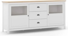 Cassettiera bassa in pino bianco 180x80 cm Misti - Marckeric