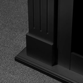 Camino elettrico da terra in legno Nero CAMBRIDGE 110x36x100h