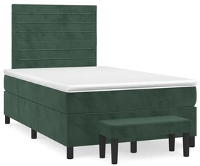 Giroletto A Molle Con Materasso Verde Scuro 120x190 Cm Velluto /