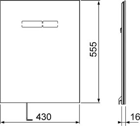 Tece TECElux 9650003 lastra per modulo con comandi elettronici sen-Touch in cristallo nero