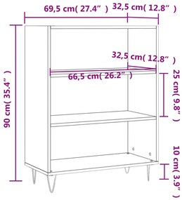 Libreria Rovere Sonoma 69,5x32,5x90 cm in Legno Multistrato