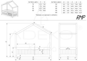 Letto per bambini in legno di pino di colore naturale 90x200 cm Mila RMP - Adeko