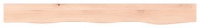 Ripiano a parete 100x10x2 cm legno massello rovere non trattato