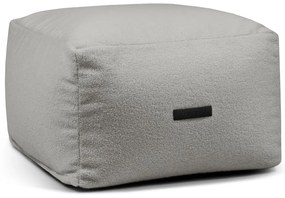 Puof a sacco grigio chiaro con rivestimento in bouclé Softbox MooG – SLOWDOWN