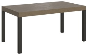 Tavolo allungabile Everyday telaio Antracite, Tortora / 80x160/244 cm