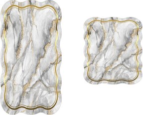 Set di tappetini per il bagno grigi/dorati 2 pz 60x100 cm – Foutastic