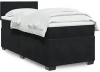 Letto a Molle con Materasso Nero Singolo in Velluto 3288769