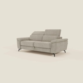 Estro Divano 3 posti con pouf estraibile - poggiatesta reclinabili in tessuto impermeabile T14 beige