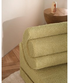 Poltrona per bambini verde con rivestimento in bouclé Flipster – Wigiwama